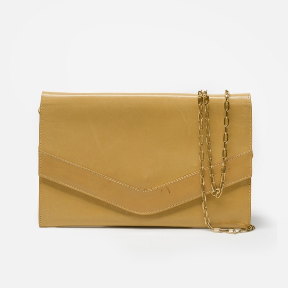 PANCALDI Vintage Leather Envelope Convertible Clutch/Shoulder Bag - Picture 1 of 16